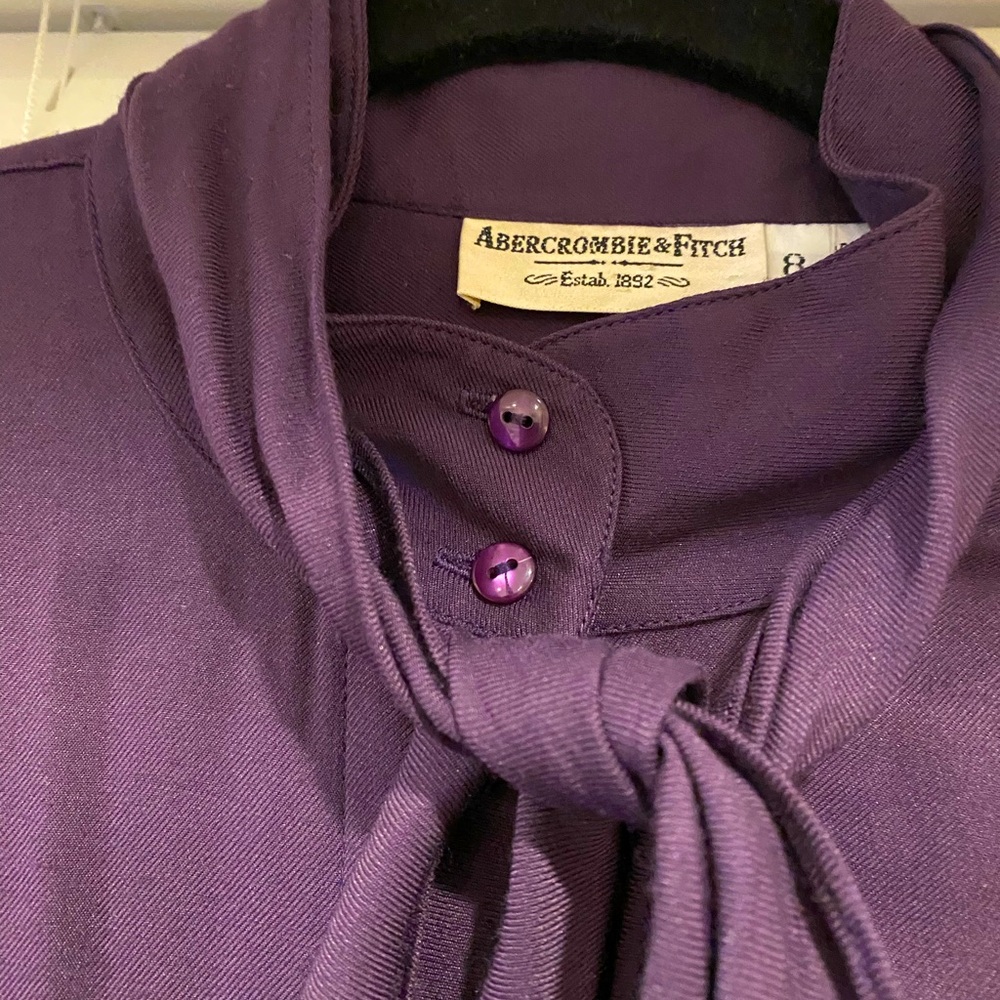 Abercrombie Fitch Purple rayon polyester shirt size 8 excellent condition, tie
